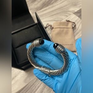 David Yurman Cable Classics Bracelet Black Onyx & Pavé Diamonds Sterling Silver